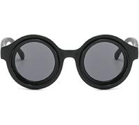 Goolecrimp Occhiali da sole uomo donna Funky Fun Sunglasses Hippie Retro Round Frame Sunglasses Round Polarized Sunglasses Outdoor Sports Party Sunglasses (Taglia unica,Nero)