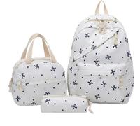 Goolecrimp Set Di Zaini Da Viaggio Stile Preppy Da Donna Con Motivo A Pois E Papillon, Include Una Borsa Per La Scuola, Una Borsa Per Il Pranzo E Un Astuccio (Blu)