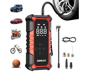 GOOLOO A6 Gear Pompa Aria Compressore Elettrico 160 PSI (11 Bar) | Manometro Digitale, Pompa Pneumatici Intelligente, Spegnimento Automatico, Luce LED, Per Pickup, Moto, Bici
