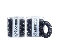 Goomee Spiral Hair Ties for Women, 8-Pack - Easy-off Coil Hair Elastics, Prevent Tangles, Breakage, Headaches - Bump-Less Pony Tails Hair Holders for Thick Hair or Thin Hair, Midnight Black