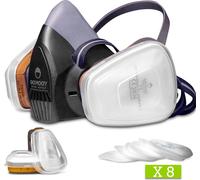 Goomoy Maschera Antigas Semimaschera Riutilizzabile Con Doppio Filtro Ai Carboni