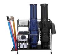 GOOPEEG Borse da Golf e Accessori L'organizzatore for Garage for Sacche da Golf può Contenere 2 E Accessori for Attrezzatura con Ruote Bloccabili Golf Rack