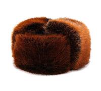 GOOPEEG Caldo Berretto Morbido Cappello da Cacciatore Russo Uomo in Finta Pelliccia Invernale Caldo Trapper Vento Sport all'Aria(E)