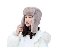 GOOPEEG Caldo Berretto Morbido Cappello da Pilota Invernale Donna con in Pelliccia Addensato Caldo Antivento Paraorecchie Sport all'Aria(G)