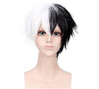 GOOPEEG Cosplay Parrucche Parrucca In Bianco E Nero Maschile Per Monokuma, Parrucca Cosplay In Bianco E Nero Corta Anime Parrucca Quotidiana