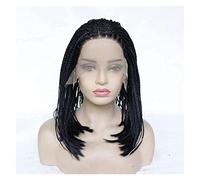 GOOPEEG Cosplay Parrucche Parrucca Intrecciata A Scatola Corta Per Donne Nere, Parrucche Trecce Nere Super Leggere Fatte A Mano Parrucca Quotidiana