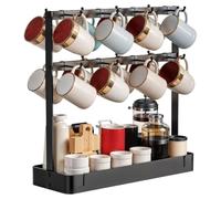 GOOPEEG Cucina Albero per Tazze Porta tazza da caffè con ganci mobili, porta in metallo appoggio Scolabicchieri