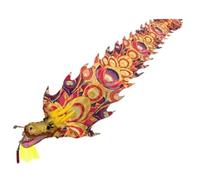 GOOPEEG Danza del Leone, 3D Lion Dance Ribbon Streamer Panno Di Seta Dragon Long Drago E Oggetti Scena Per La Danza Del Leone Evento Culturale(Yellow,10m)