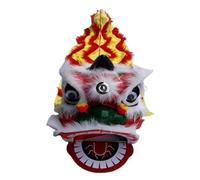 GOOPEEG Danza del Leone, 7 Pollici Cinese Danza Del Drago Leone Scuola Elementare Oggetti Di Scena, Costume Mascotte Artigianato Evento Culturale(White)