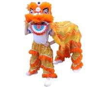 GOOPEEG Danza del Leone, Danza Del Drago Cinese Leone Doppia Testa Di Puntelli Per Performance Set Completo Che Fa L'occhiolino Evento Culturale(Oranje,9 inch)