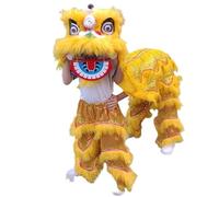 GOOPEEG Danza del Leone, Danza Del Drago Cinese Leone Doppia Testa Di Puntelli Per Performance Set Completo Che Fa L'occhiolino Evento Culturale(Yellow,9 inch)