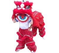 GOOPEEG Danza del Leone, Danza Del Drago Cinese Leone Doppia Testa Di Puntelli Per Performance Set Completo Che Fa L'occhiolino Evento Culturale(Rot,6 inch)