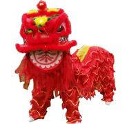 GOOPEEG Danza del Leone, Danza Del Drago Cinese Leone Testa Doppia Set Costumi Di Halloween Capodanno Evento Culturale(Rot)