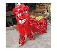 GOOPEEG Danza del Leone, Danza Del Leone Cinese Arte Popolare Costume Da Ballo E Pantaloni Spettacolo Per Feste Parata All'aperto Mascotte Di Evento Culturale(Rot)