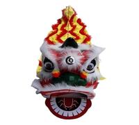 GOOPEEG Danza del Leone, Set Di Danza Del Leone Della Mascotte Performance Drago Da 7 Pollici Per Il Costume Ruolo Evento Culturale(White)