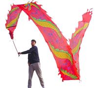 GOOPEEG Danza del Leone, Seta Del Drago Colorato 3D Che Gira Fluidamente Scuotendo La Della Danza For Suonare Il Nastro Da Ballo Evento Culturale(Rot)