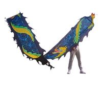 GOOPEEG Danza del Leone, Seta Del Drago Colorato 3D Che Gira Fluidamente Scuotendo La Della Danza For Suonare Il Nastro Da Ballo Evento Culturale(Black)