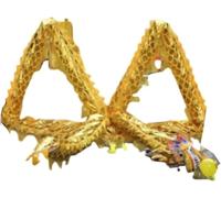 GOOPEEG Danza del Leone, Studente di danza del drago cinese Puntelli e leone Testa popolare Evento Culturale(Yellow)