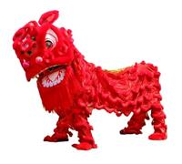 GOOPEEG Danza del Leone, Testa Di Danza Del Leone Costume Drago Cinese Puntelli Performance Set Evento Culturale(Rot)