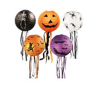 GOOPEEG Halloween Decorazioni 5-Pack Halloween Lanterna Decorazione di Horror Skull Head Spider Pumpkin Paper Hanging Lantern per Esterni Interni Party Indoor Outdoor