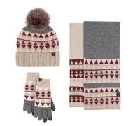 GOOPEEG Inverno 3 Pezzi Set Di Guanti, Sciarpa E Cappello Invernali In Maglia Spessa Calda Invernale Termico Accessori(Rot)