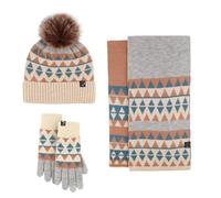 GOOPEEG Inverno 3 Pezzi Set Di Guanti, Sciarpa E Cappello Invernali In Maglia Spessa Calda Invernale Termico Accessori(Oranje)