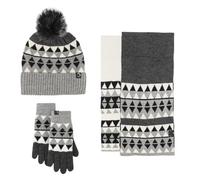 GOOPEEG Inverno 3 Pezzi Set Di Guanti, Sciarpa E Cappello Invernali In Maglia Spessa Calda Invernale Termico Accessori(Grey)