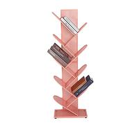 GOOPEEG Libreria Scaffale Ufficio, Cucina, Libreria con armadio ad albero a 9 livelli Scaffale di stoccaggio compatto Griglia metallica in piedi per libri piccolo spazio Industriale(Pink)