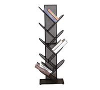 GOOPEEG Libreria Scaffale Ufficio, Cucina, Libreria con armadio ad albero a 9 livelli Scaffale di stoccaggio compatto Griglia metallica in piedi per libri piccolo spazio Industriale(Black)