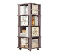 GOOPEEG Libreria Scaffale Ufficio, Cucina, Libreria Girevole Con Ruote Density Board Per Soggiorno Scaffale Per Libri In Piedi Industriale(Bruin,4 Tier)
