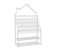 GOOPEEG Libreria Scaffale Ufficio, Cucina, Libreria In Ferro Battuto Per Camera Da Letto Multifunzionale Moderna E Semplice Vetrina Terra Portariviste Industriale(White,47 * 25 * 80cm)