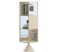 GOOPEEG Libreria Scaffale Ufficio, Cucina, Librerie In Legno Scaffale Per Libri Girevole A 360° Per Da Terra Industriale(30x30x105cm)