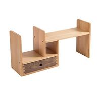 GOOPEEG Libreria Scaffale Ufficio, Cucina, Organizer Da Scrivania, Espositore Per Scaffali Per Ufficio Regolabile, Libreria Appoggio Con Cassetto Marrone Industriale