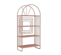 GOOPEEG Libreria Scaffale Ufficio, Cucina, Scaffale A 4 Livelli In Ferro Per CD Film Libri Organizzatore Scaffali Libreria Per Soggiorno Camera Da Letto Home Office Industriale(Pink)