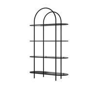 GOOPEEG Libreria Scaffale Ufficio, Cucina, Scaffale A 4 Livelli Scaffali Ad Arco Per Giornali Soggiorno Camera Da Letto Ufficio Porta Riviste Libri Libreria In Metallo Industriale(Black)