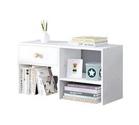 GOOPEEG Libreria Scaffale Ufficio, Cucina, Scaffale Da Appoggio Per La Camera Letto Degli Studenti Soggiorno Piccola Libreria Industriale(White)