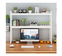 GOOPEEG Libreria Scaffale Ufficio, Cucina, Scaffale Da Scrivania Con Struttura In Acciaio E Scaffali In Legno. Per Computer Industriale(White)