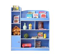 GOOPEEG Libreria Scaffale Ufficio, Cucina, Scaffale Per Libri A Più Strati Libro Illustrato Per La Casa Scaffali Per Semplici Per Scuola Elementare Con Anta Dell'armadio Industriale(Blue)