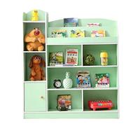 GOOPEEG Libreria Scaffale Ufficio, Cucina, Scaffale Per Libri A Più Strati Libro Illustrato Per La Casa Scaffali Per Semplici Per Scuola Elementare Con Anta Dell'armadio Industriale(Grün)