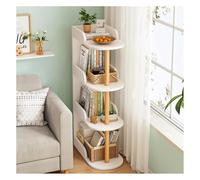 GOOPEEG Libreria Scaffale Ufficio, Cucina, Scaffale Per Libri Ad Angolo Per In Legno Autoportante Per Piccoli Spazi Libreria Per Riporre Oggetti Per L'home Office Industriale(White,4 Tier)