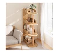 GOOPEEG Libreria Scaffale Ufficio, Cucina, Scaffale Per Libri Ad Angolo Per In Legno Autoportante Per Piccoli Spazi Libreria Per Riporre Oggetti Per L'home Office Industriale(Wood color,4 Tier)