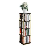 GOOPEEG Libreria Scaffale Ufficio, Cucina, Scaffale Per Libri Girevole A 360° Per In Metallo In Legno Per In Piedi Scaffali Per Soggiorno Ufficio Industriale(A-Black,4 Tier)