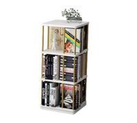 GOOPEEG Libreria Scaffale Ufficio, Cucina, Scaffale Per Libri Girevole A 360° Per In Metallo In Legno Per In Piedi Scaffali Per Soggiorno Ufficio Industriale(White,3 Tier)