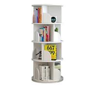 GOOPEEG Libreria Scaffale Ufficio, Cucina, Scaffale Per Libri Girevole Espositore Per Libreria In Piedi A 4 Livelli Per Da Pavimento Nordico Industriale(White)