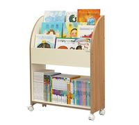 GOOPEEG Libreria Scaffale Ufficio, Cucina, Scaffale Per Libri In Legno A 4 Livelli Con Per A Puleggia Per Riporre Gli Scaffali Per L'organizzazione Degli Per Mobili Da Pavimento Industriale