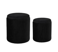 GOOPEEG Ottomano Moderna 1 Set Di Poggiapiedi Versatile Imbottito Morbido Con Spazio Nascosto Sgabello per Divano(Black)
