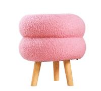 GOOPEEG Ottomano Moderna Poggiapiedi Morbido E Soffice, Rotondo, A Doppio Strato, Comodo, Moderno Sgabello per Divano(Pink)