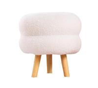 GOOPEEG Ottomano Moderna Poggiapiedi Morbido E Soffice, Rotondo, A Doppio Strato, Comodo, Moderno Sgabello per Divano(White)