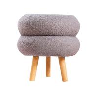 GOOPEEG Ottomano Moderna Poggiapiedi Morbido E Soffice, Rotondo, A Doppio Strato, Comodo, Moderno Sgabello per Divano(Gray)