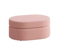 GOOPEEG Ottomano Moderna Poggiapiedi Rotondo Imbottito Morbido Con Funzione Di Stoccaggio For Camera Da Letto Sgabello per Divano(Pink)